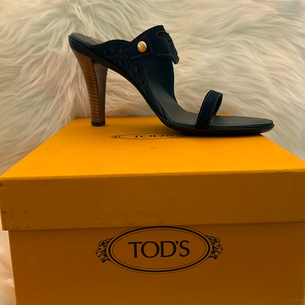 Authentic Tod’s Navy Blue Ritz Sandals